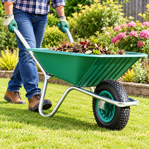 Heavy duty wheelbarrow