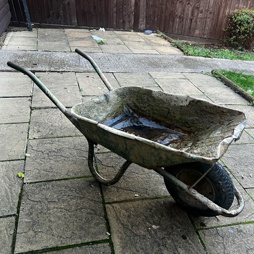 Metal builders wheelbarrow - builders,